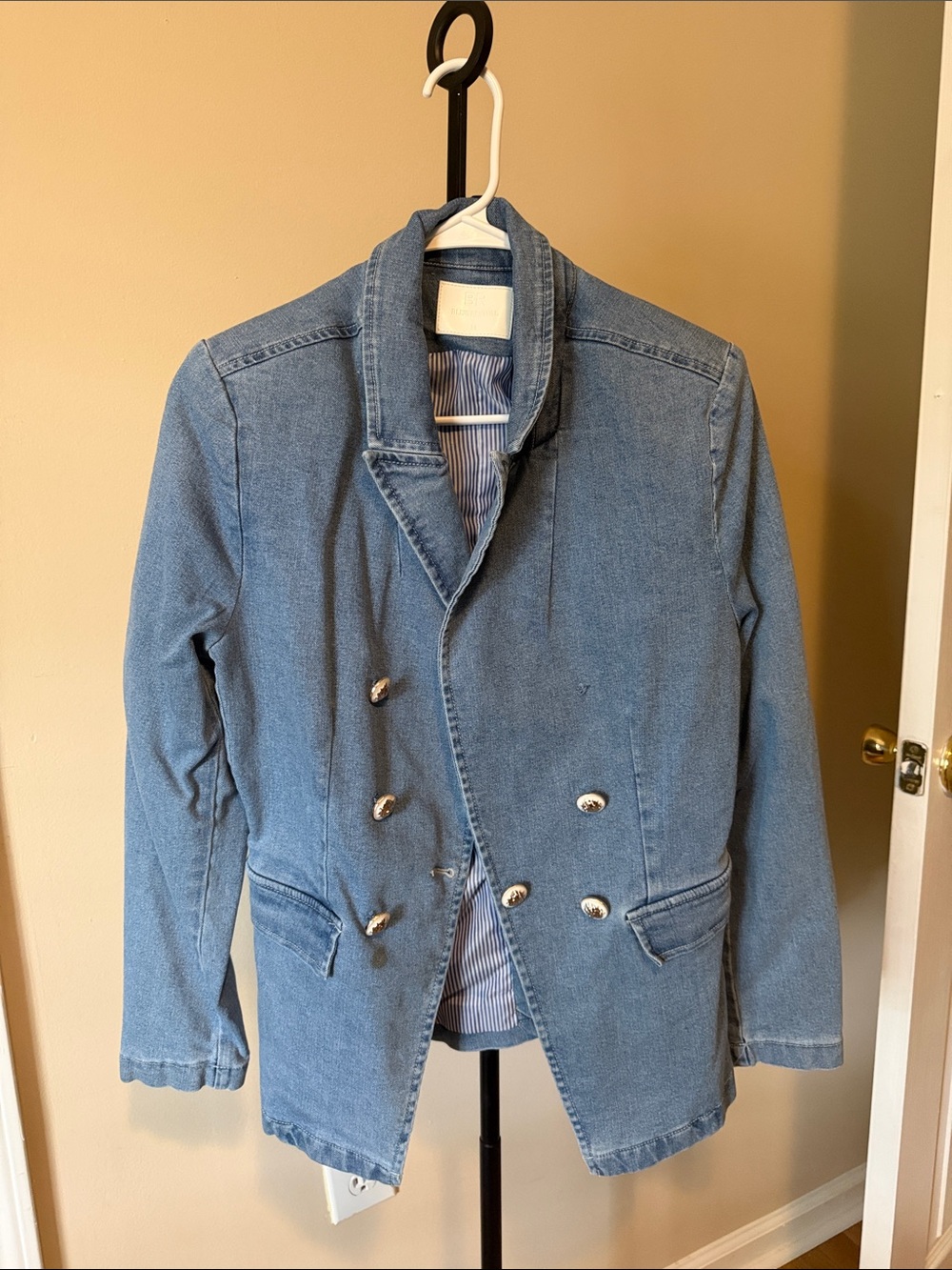 Blue Denim Double-Breasted women’s blazer